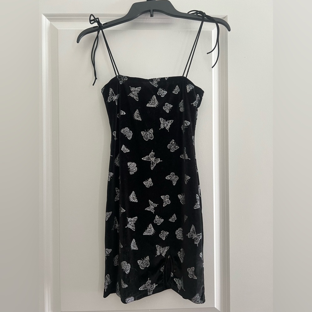 SHEIN Black and White Butterfly Mini Dress